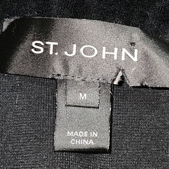 St John Womens Black Velvet Full Zip Jacket Medium - Picture 5 of 6